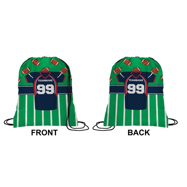 Football Jersey Drawstring Backpack Front & Back Small