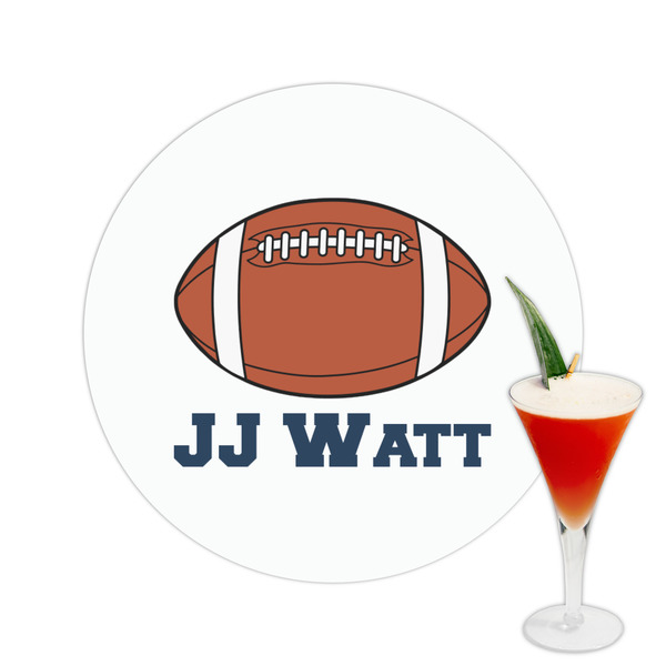 Custom Football Jersey Printed Drink Topper -  2.5" (Personalized)