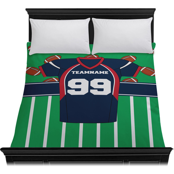 Football Jersey Duvet Cover - Queen - On Bed - No Prop