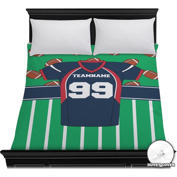 Custom Football Jersey Duvet Cover - Full / Queen (Personalized)