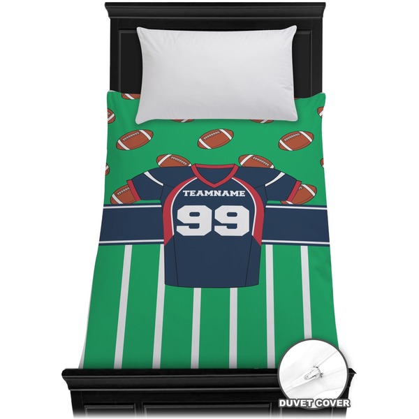 Custom Football Jersey Duvet Cover - Twin (Personalized)