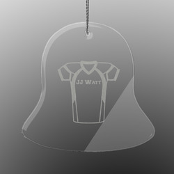 Football Jersey Engraved Glass Ornament - Bell (Personalized)