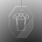 Football Jersey Engraved Glass Ornament - Octagon (Personalized)