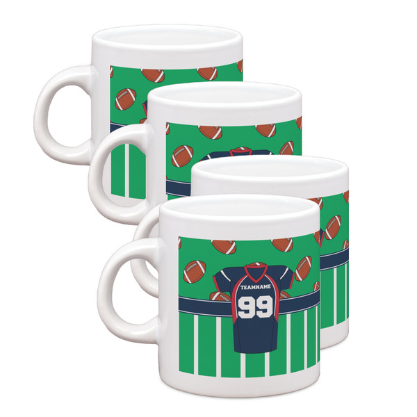 Custom Football Jersey Single Shot Espresso Cups - Set of 4 (Personalized)