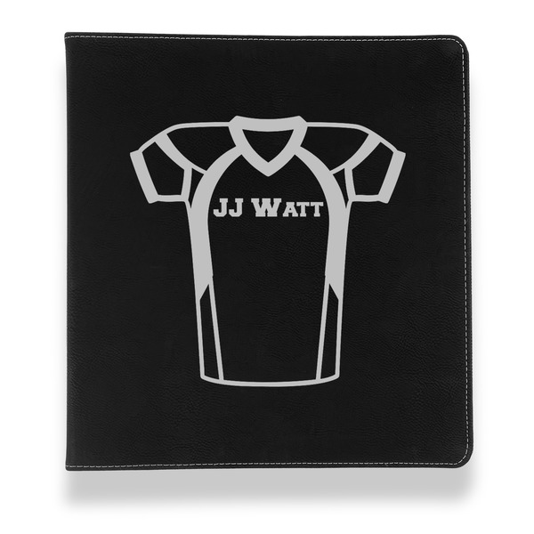 Custom Football Jersey Leather Binder - 1" - Black (Personalized)