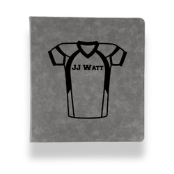 Football Jersey Leather Binder - 1" - Grey (Personalized)