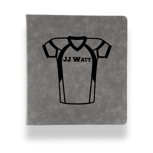 Custom Football Jersey Leather Binder - 1" - Grey (Personalized)