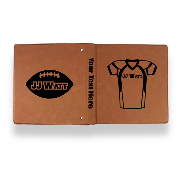 Football Jersey Leather Binder - 1" - Rawhide - Back Spine Front View