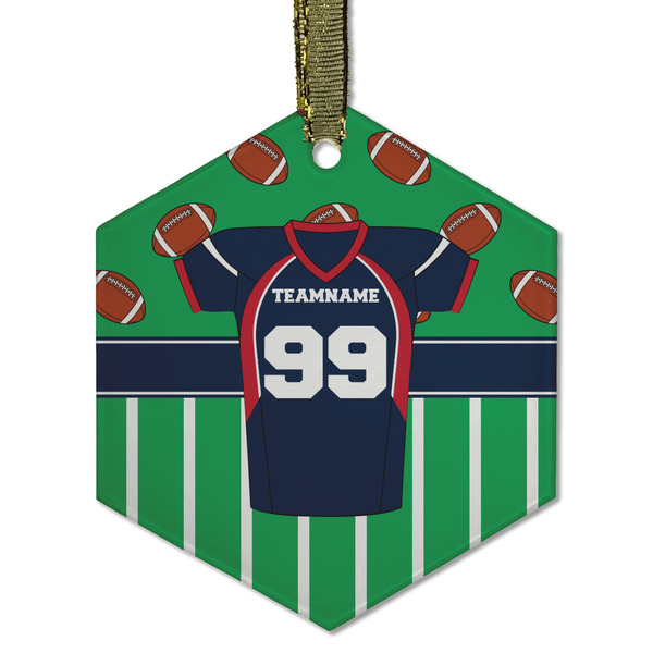Football Jersey Frosted Glass Ornament - Hexagon