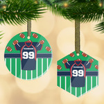 Football Jersey Flat Glass Ornament w/ Name and Number