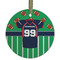 Football Jersey Frosted Glass Ornament - Round