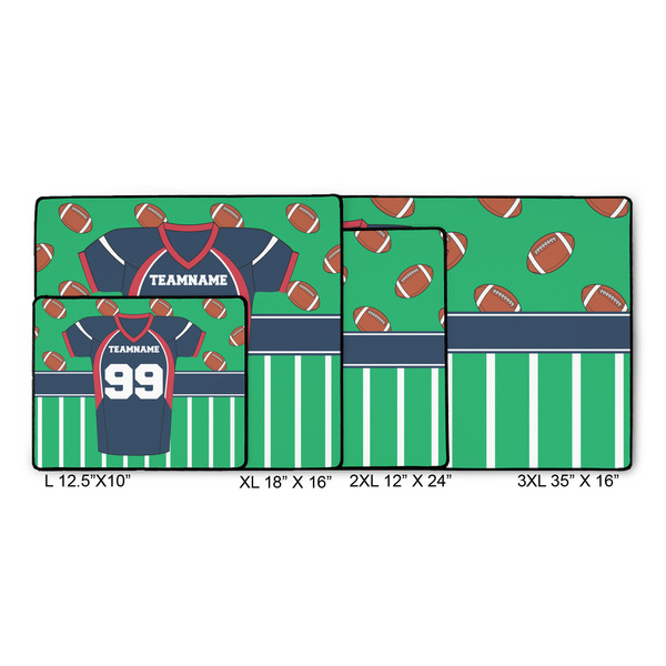 Football Jersey Gaming Mats - SIZE CHART