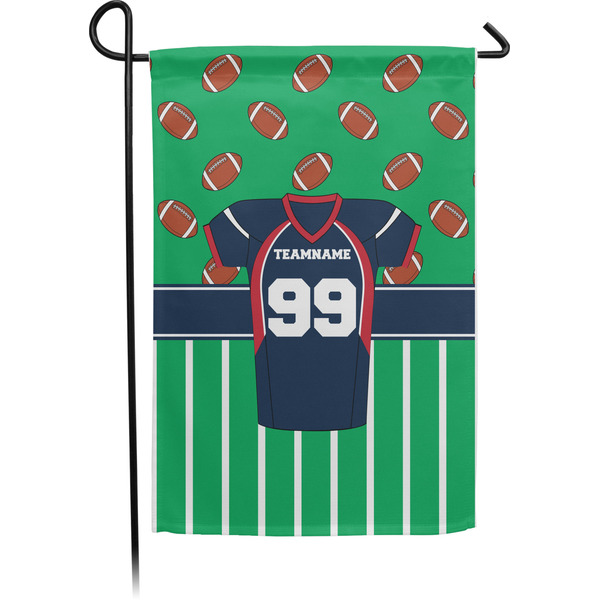 Custom Football Jersey Small Garden Flag - Single Sided w/ Name and Number