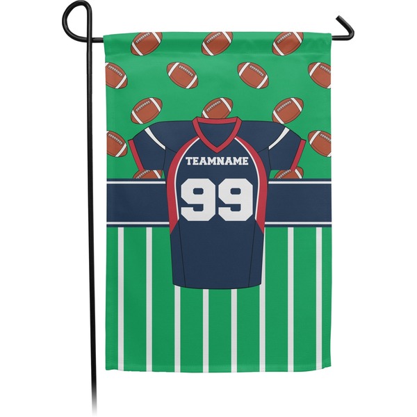 Custom Football Jersey Small Garden Flag - Double Sided w/ Name and Number