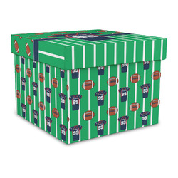 Football Jersey Gift Box with Lid - Canvas Wrapped - Large (Personalized)
