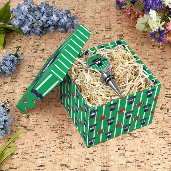 Football Jersey Gift Boxes with Lid - Canvas Wrapped - Medium - In Context