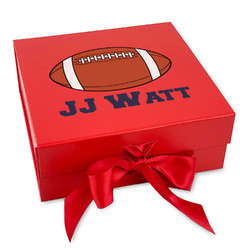 Football Jersey Gift Box with Magnetic Lid - Red (Personalized)