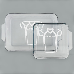 Football Jersey Set of Glass Baking & Cake Dish - 13in x 9in & 8in x 8in (Personalized)