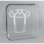 Football Jersey Glass Cake Dish - 8in x 8in (Personalized)