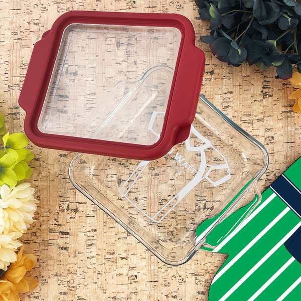 Football Jersey Glass Cake Dish - LIFESTYLE (8x8)