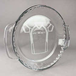 Football Jersey Glass Pie Dish - 9.5in Round (Personalized)