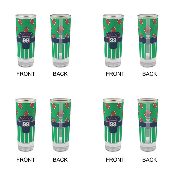 Football Jersey Glass Shot Glass - 2 oz - Set of 4 - APPROVAL