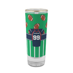 Football Jersey 2 oz Shot Glass -  Glass with Gold Rim - Set of 4 (Personalized)