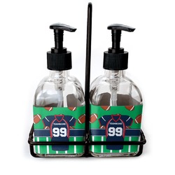 Football Jersey Glass Soap & Lotion Bottle Set (Personalized)