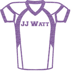 Football Jersey Glitter Sticker Decal - Up to 9"X9" (Personalized)