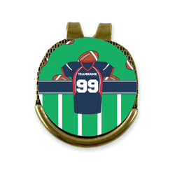 Football Jersey Golf Ball Marker - Hat Clip - Gold