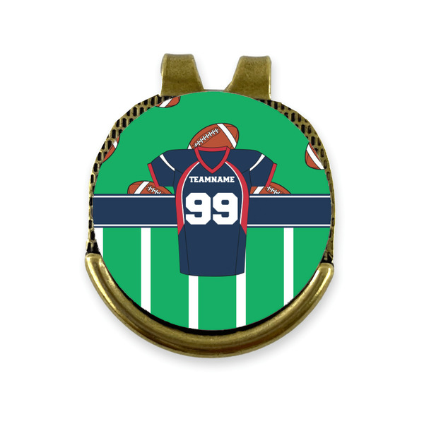 Custom Football Jersey Golf Ball Marker - Hat Clip - Gold