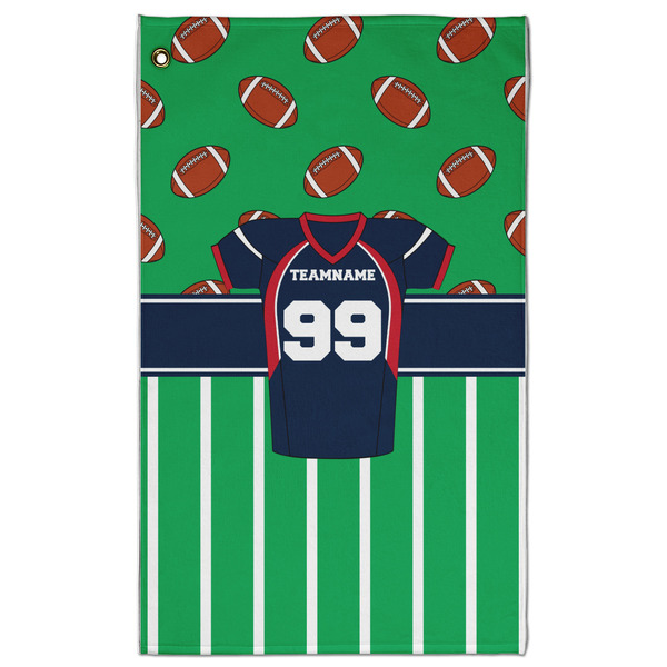 Custom Football Jersey Golf Towel - Poly-Cotton Blend - Large w/ Name and Number
