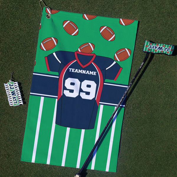 Custom Football Jersey Golf Towel Gift Set w/ Name and Number