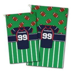 Football Jersey Golf Towel - Poly-Cotton Blend w/ Name and Number