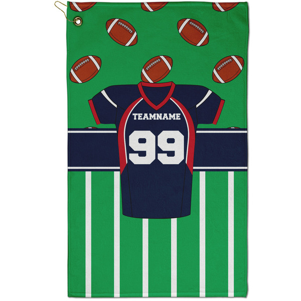 Custom Football Jersey Golf Towel - Poly-Cotton Blend - Small w/ Name and Number