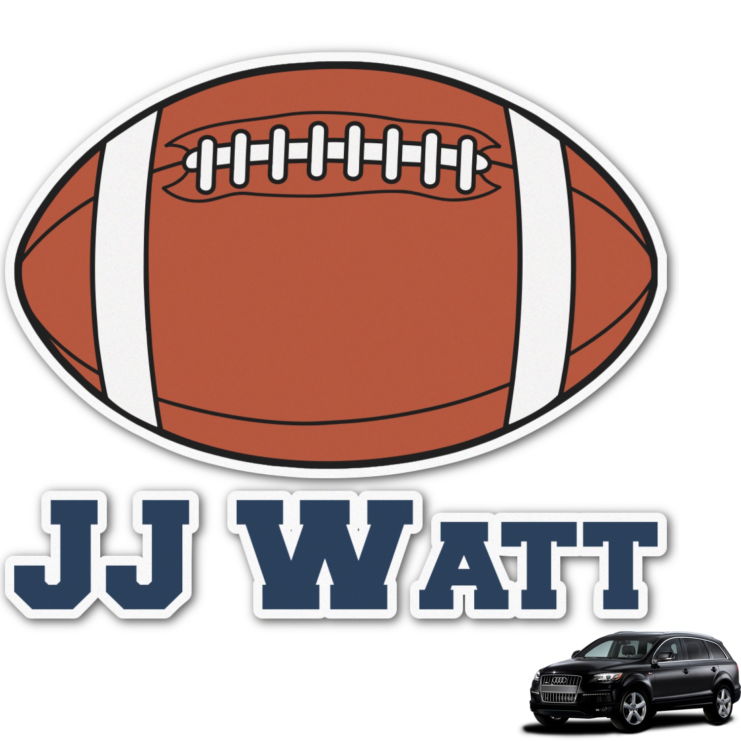 Custom Football Jersey Graphic Car Decal (Personalized) YouCustomizeIt