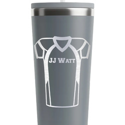 Football Jersey RTIC Everyday Tumbler with Straw - 28oz - Grey - Single-Sided (Personalized)