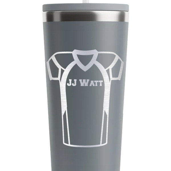 Football Jersey Grey RTIC Everyday Tumbler - 28 oz. - Close Up