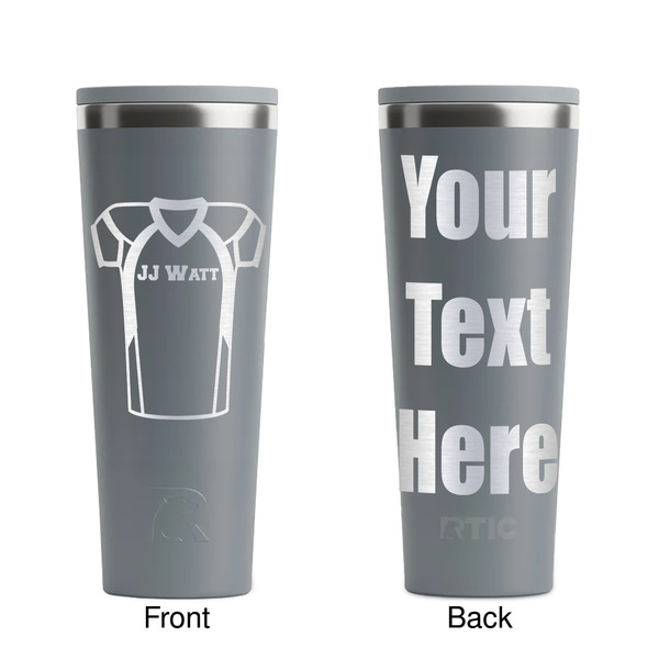 Football Jersey Grey RTIC Everyday Tumbler - 28 oz. - Front and Back