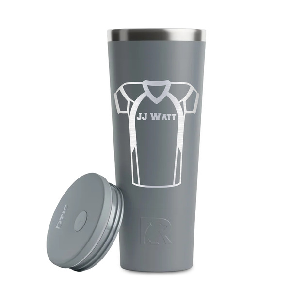 Football Jersey Grey RTIC Everyday Tumbler - 28 oz. - Lid Off
