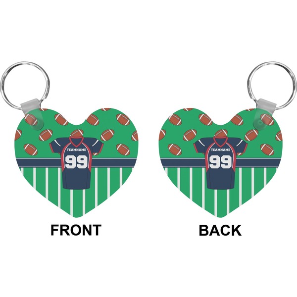 Football Jersey Heart Keychain (Front + Back)