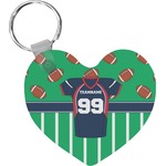 Football Jersey Heart Plastic Keychain w/ Name and Number