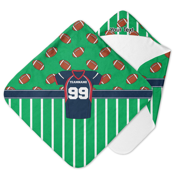 Custom Football Jersey Hooded Baby Towel w/ Name and Number