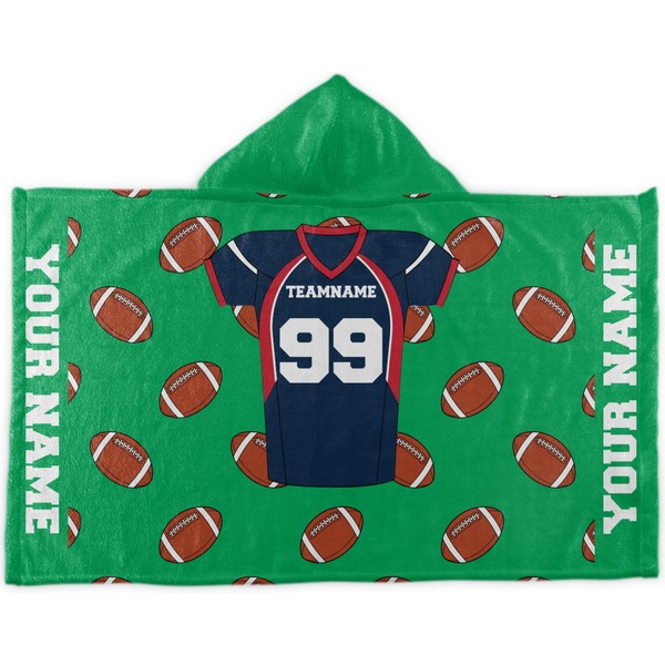 Custom Football Jersey Kids Hooded Towel (Personalized)