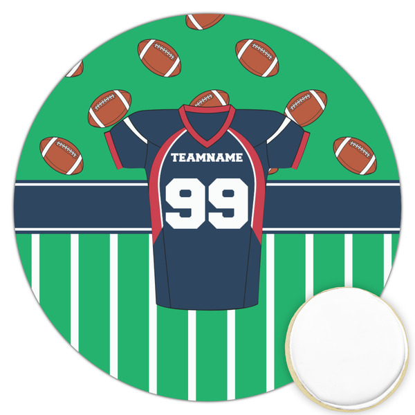 Custom Football Jersey Printed Cookie Topper - 3.25" (Personalized)