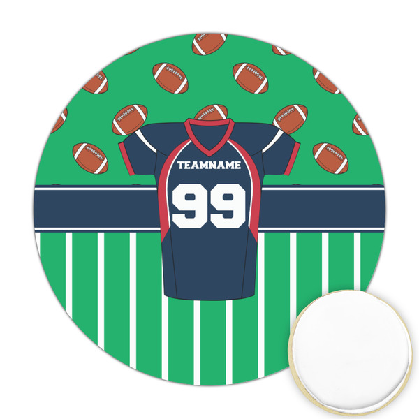 Custom Football Jersey Printed Cookie Topper - Round (Personalized)
