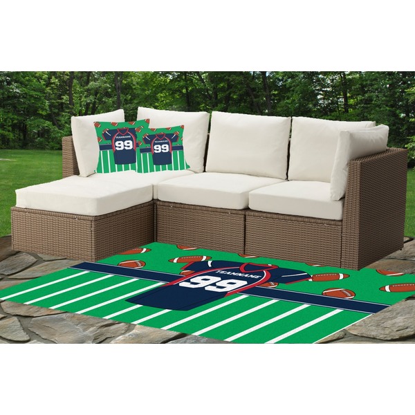Custom Football Jersey Indoor / Outdoor Rug - Custom Size w/ Name and Number
