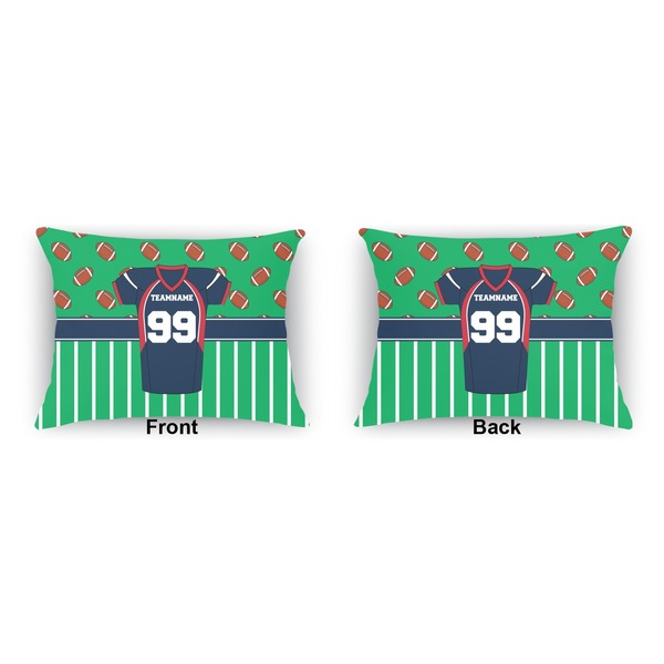 Football Jersey Indoor Rectangular Burlap Pillow (Front and Back)