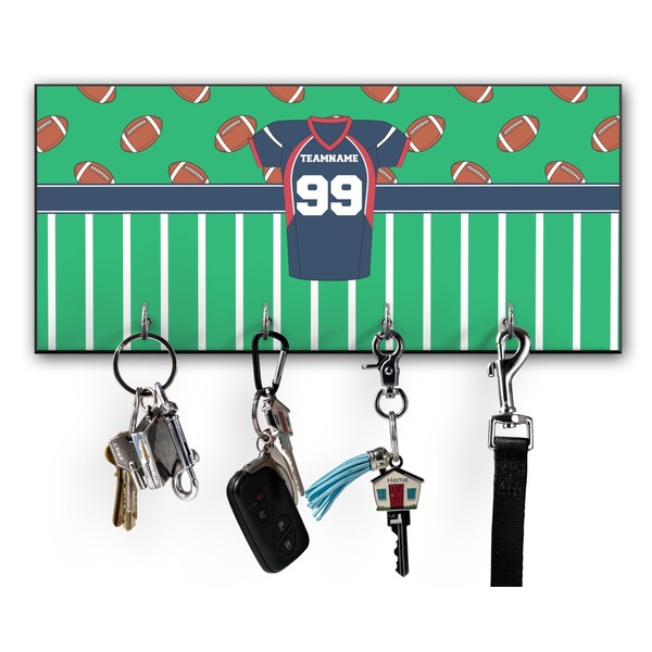 Custom Football Jersey Key Hanger w/ 4 Hooks w/ Name and Number