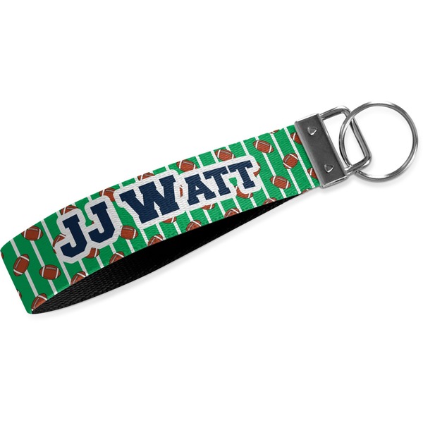 Custom Football Jersey Wristlet Webbing Keychain Fob (Personalized)